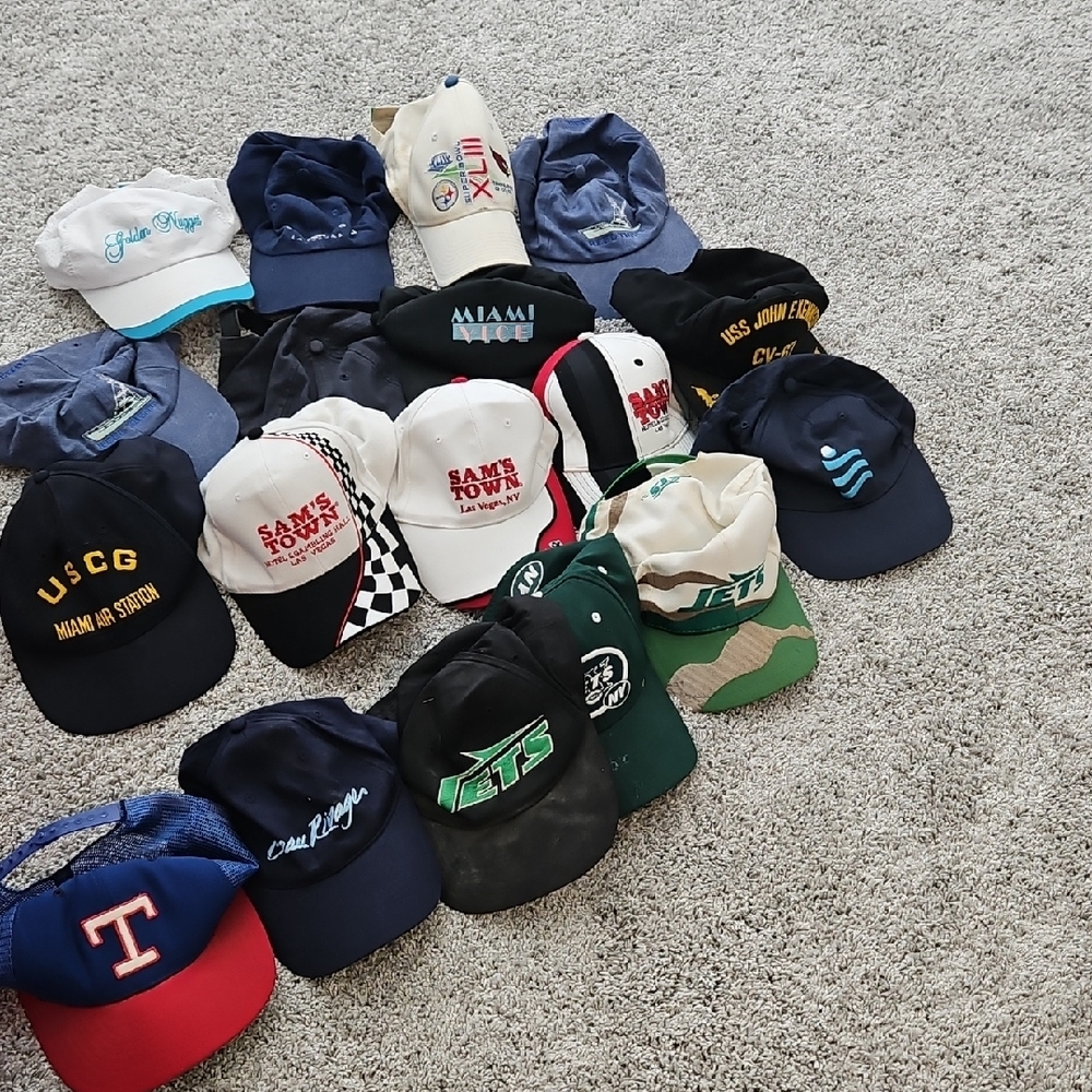 Assorted Baseball Caps Lot - Navy, Black, White, Green, Red.can Have 1 Or All 18